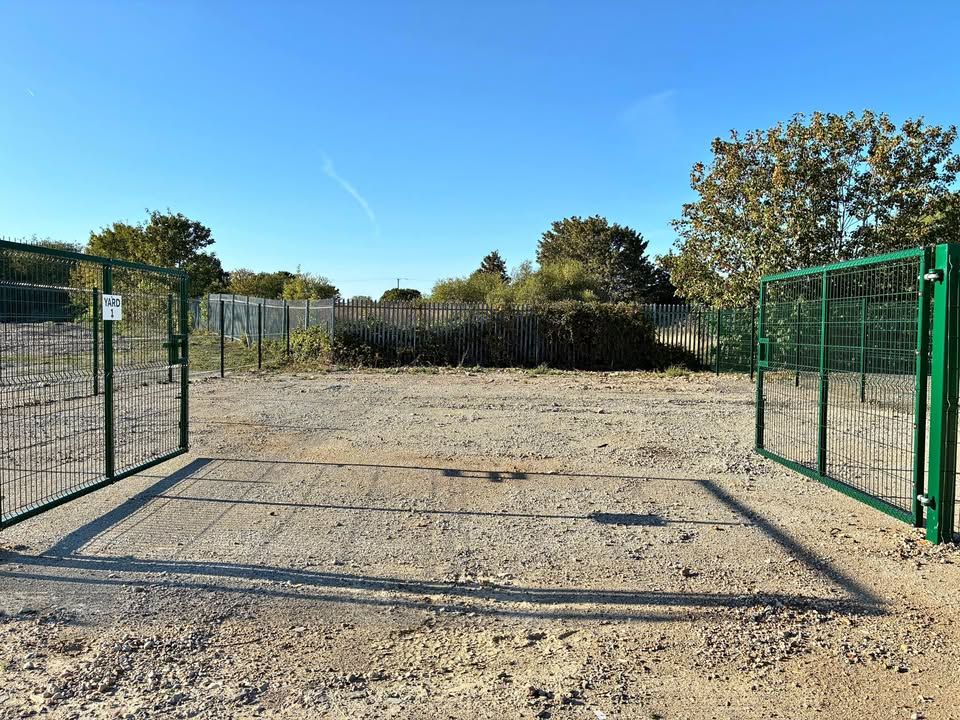 The gated entrance to the open storage yard at Sturry, Canterbury